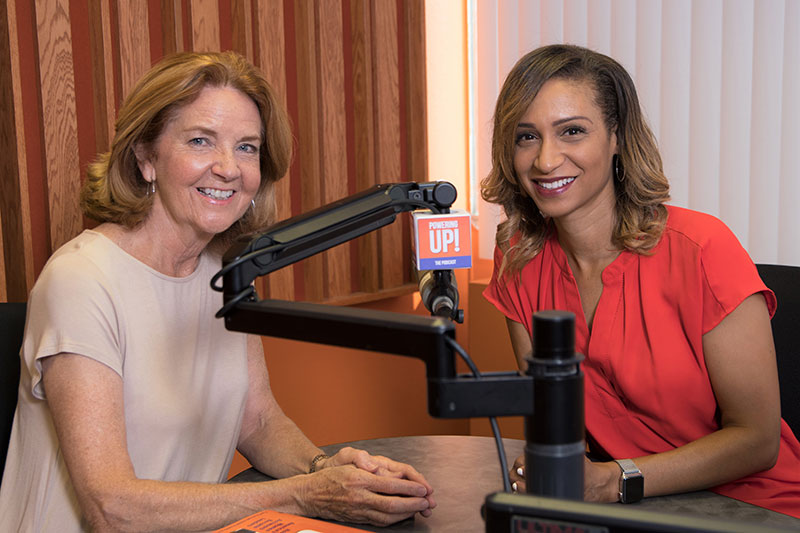 Anne and Dana Harvey in the Motor City Woman recording studio